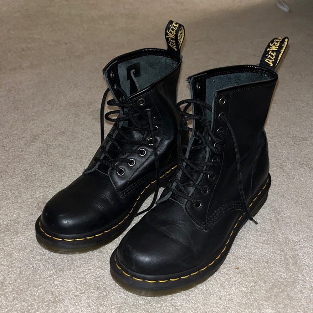 worn womens Dr. Martens lace up boots size 7